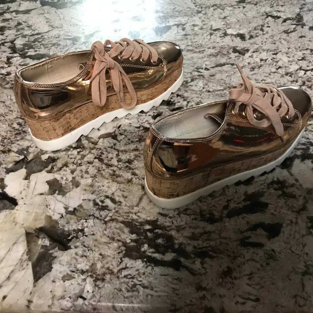 Rouge Helium platform pink iridescent tie shoes - Picture 6 of 12